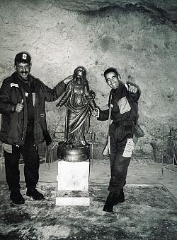 Local police in the cathedral of Santa Cruz in Oran