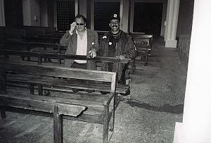 Author in the cathedral with new friend